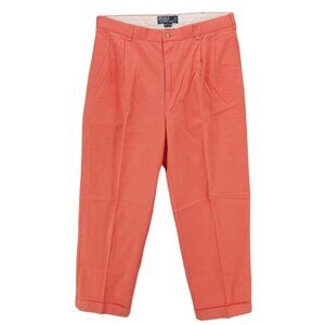 POLO RALPH LAUREN Orange Hammond Pant 100% Cotton Cuffed 36x30 Actual 34x27